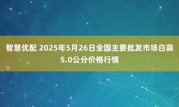 智慧优配 2025年5月26日全国主要批发市场白蒜5.0公分价格行情